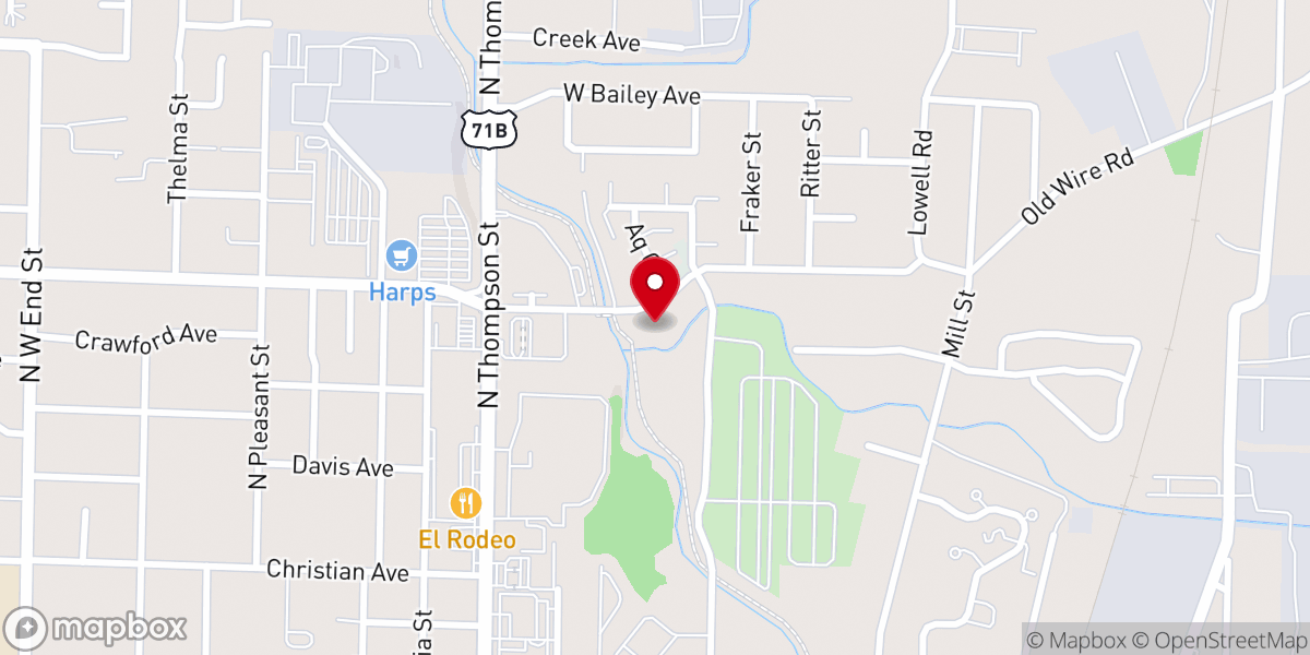 Map showing location of Berean Baptist Church