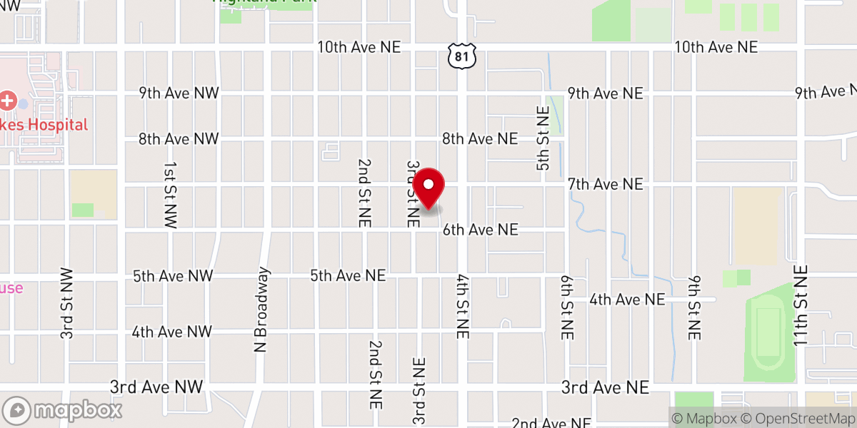 Map showing location of Trinity Episcopal Church