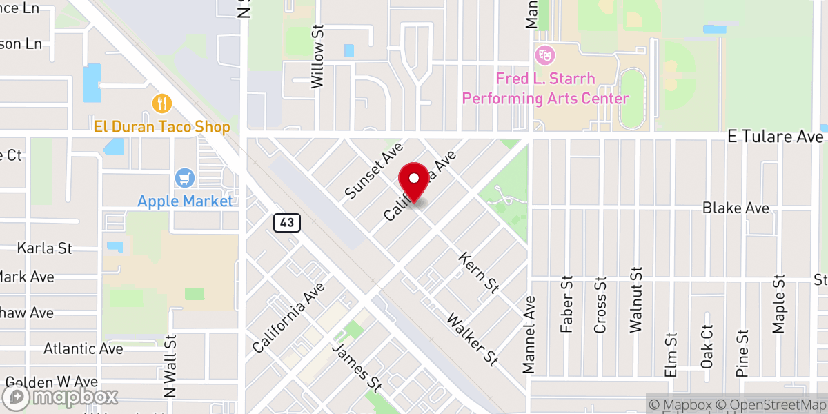 Map showing location of Shafter Christian Assembly Church