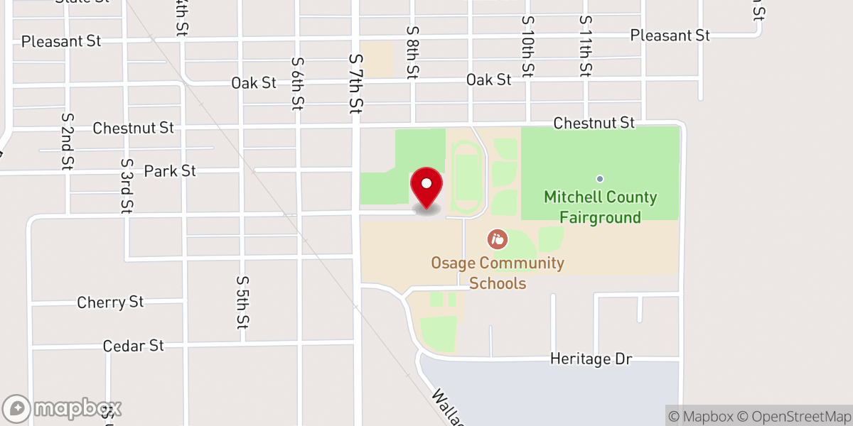 Map showing location of Cedar River Complex Wellness Center