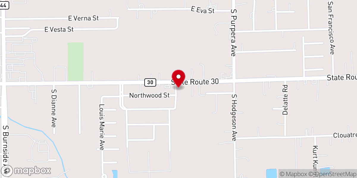 Map showing location of True Vine Christian Center