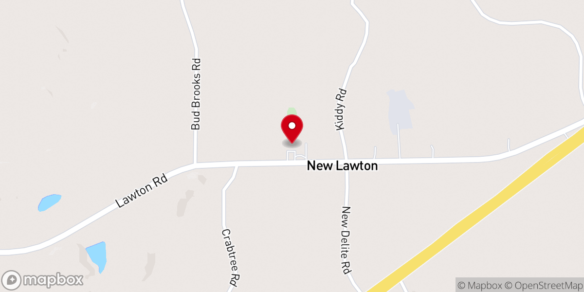 Map showing location of Clear Creek Baptist Church