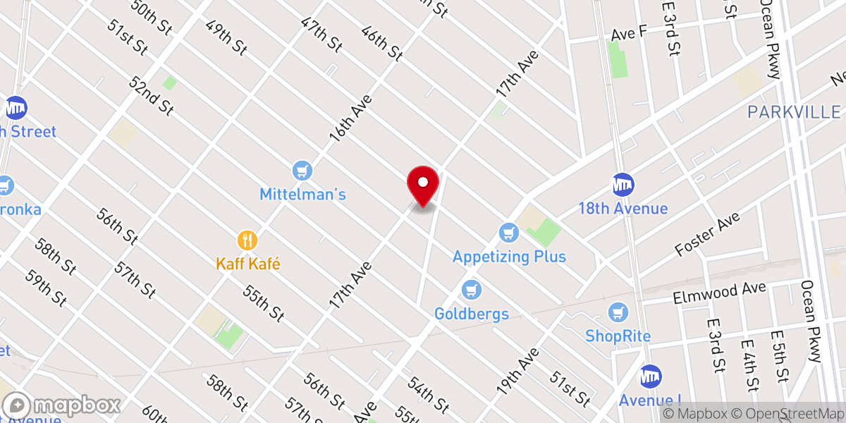 Map showing location of Congregation Bais Shimon