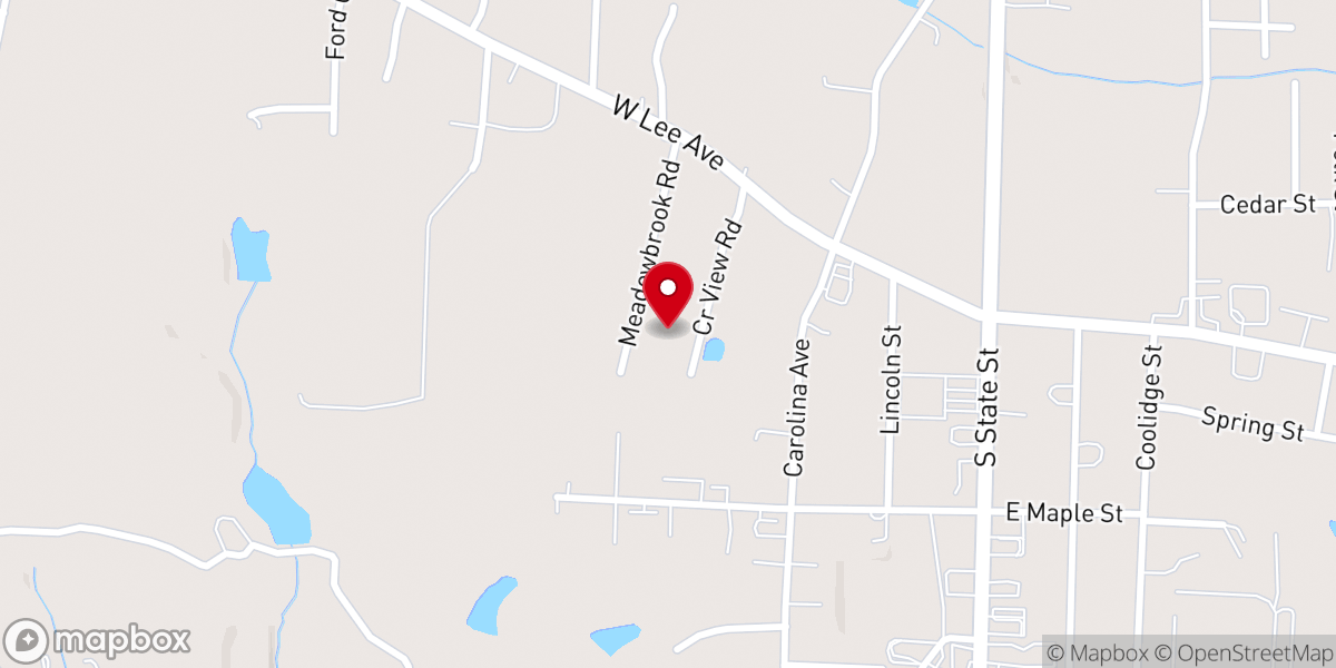 Map showing location of Lakeside Church of Yadkinville