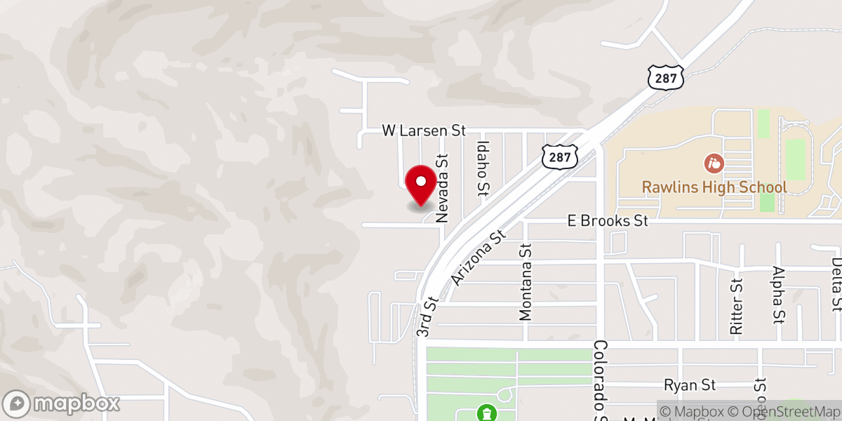 Map showing location of Rawlins Mennonite Church