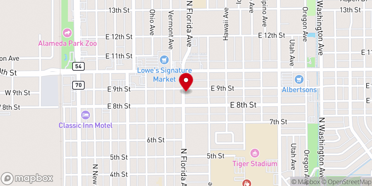 Map showing location of New Hope Full Gospel Church