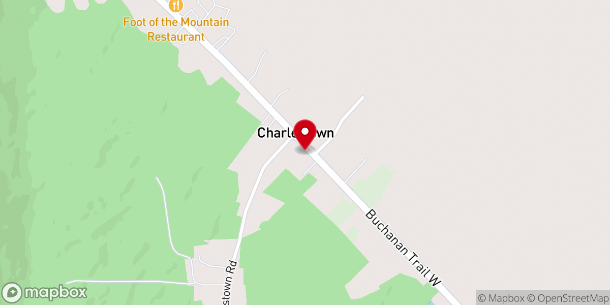 Map showing location of Charlestown United Methodist Church