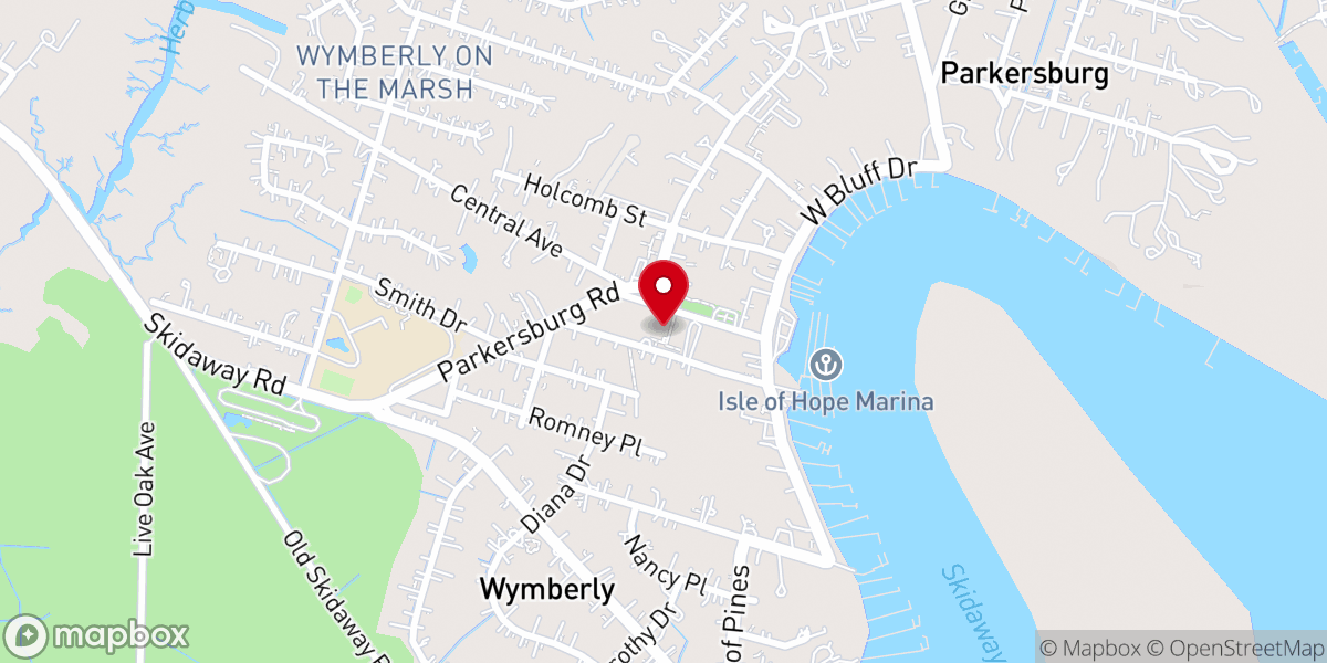 Map showing location of Isle of Hope Baptist Church