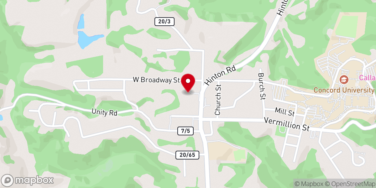 Map showing location of Mount Jackson Church