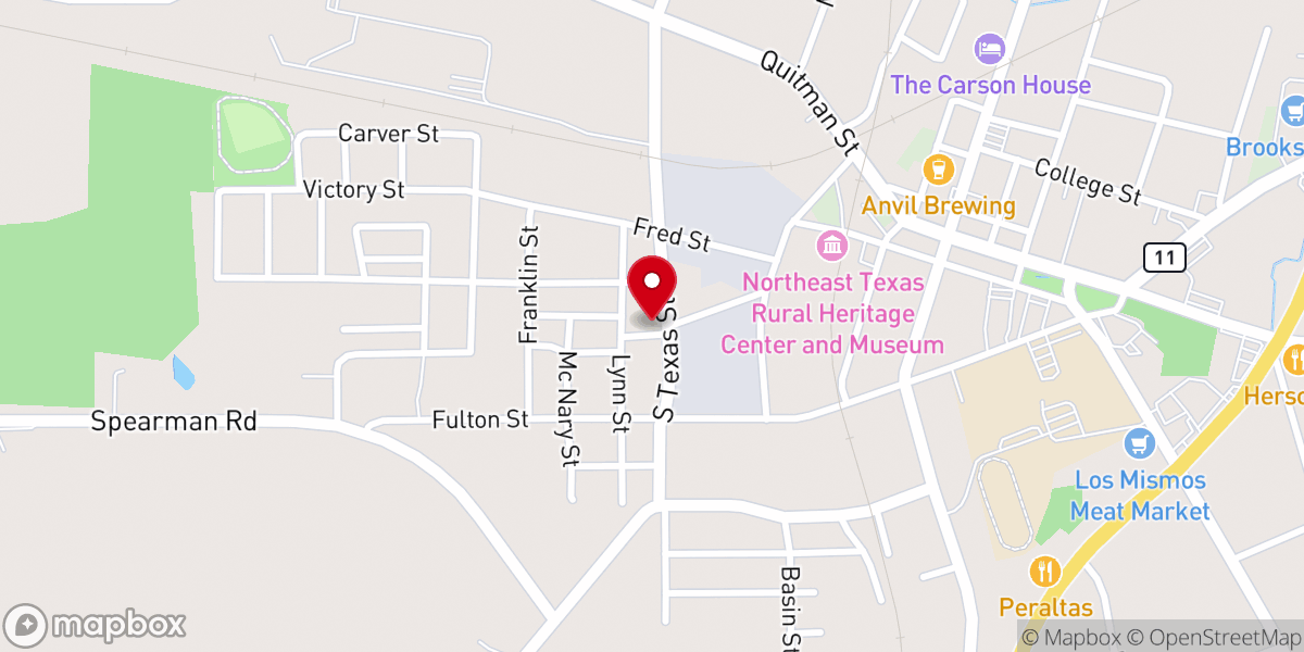 Map showing location of St. Beulah C.M.E. Church