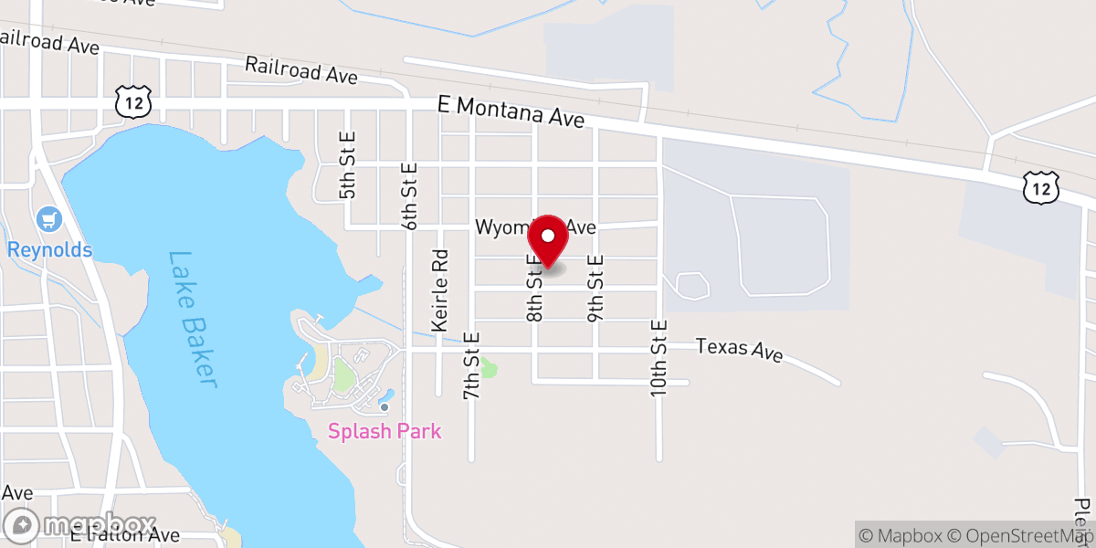 Map showing location of Assembly of God Church