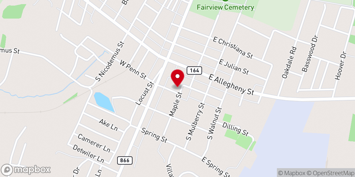 Map showing location of St Matthew Lutheran Church