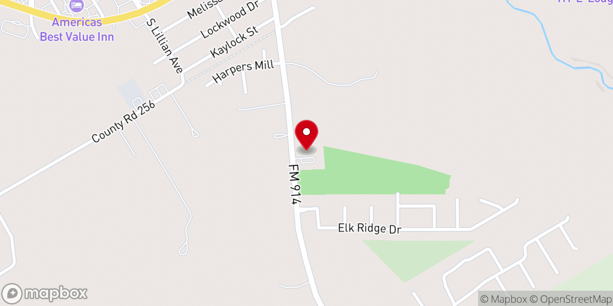 Map showing location of Elk Ridge Baptist Church
