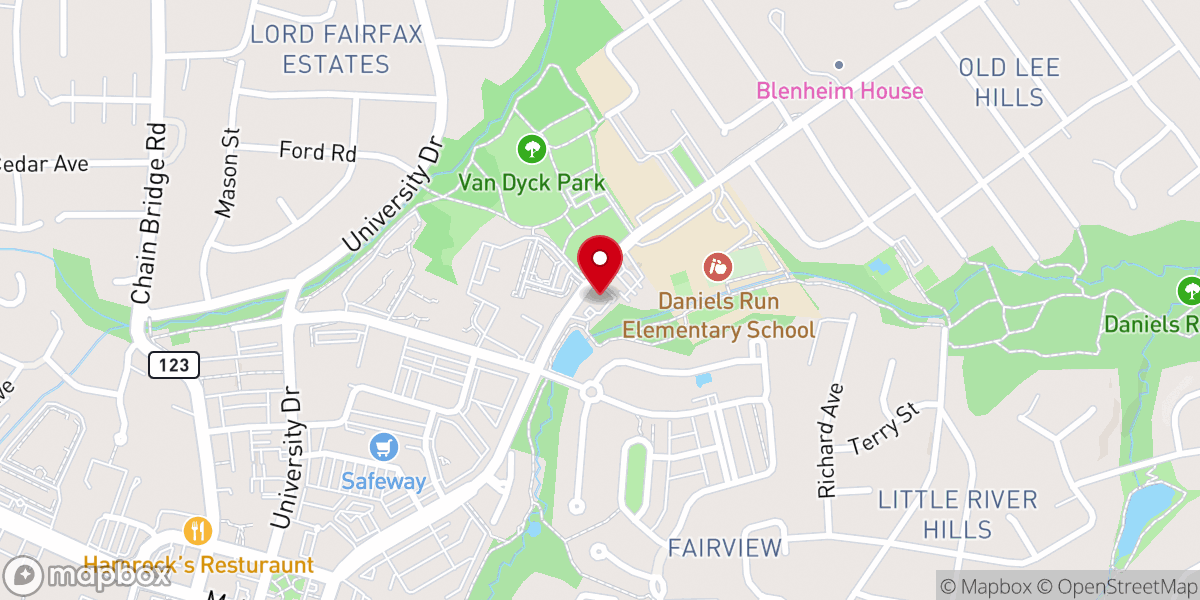 Map showing location of Daniels Run Peace Church