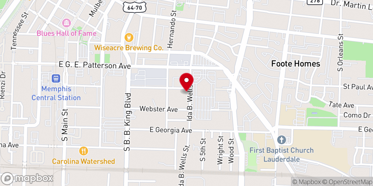 Map showing location of Greater Light Christian Church