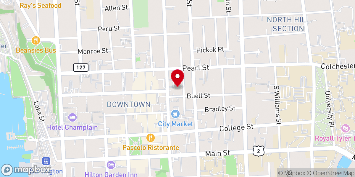 Map showing location of First Congregational Church of Burlington, UCC