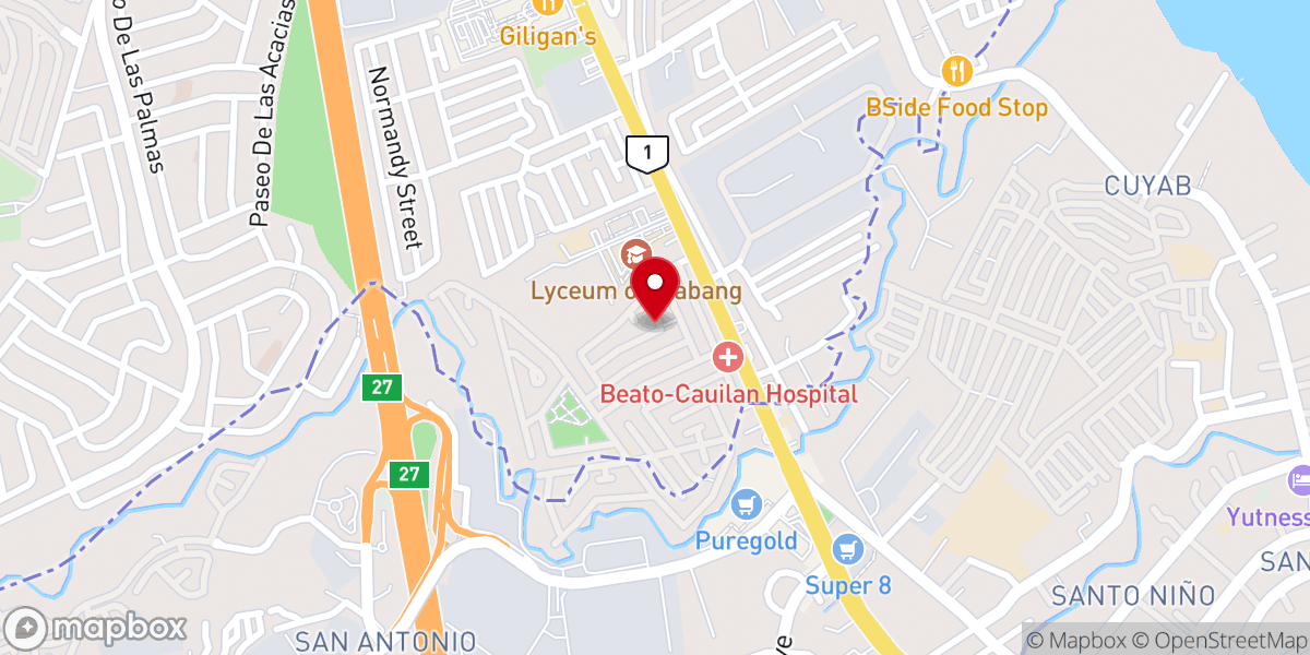 Map showing location of Villa Carolina Bible Christian Church