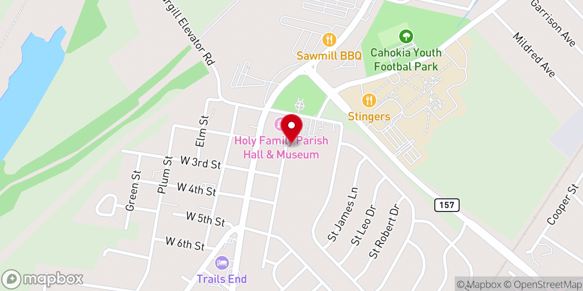 Map showing location of Holy Family Catholic Church