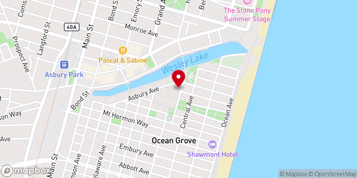 Map showing location of Grove Hall Christian Retreat Center