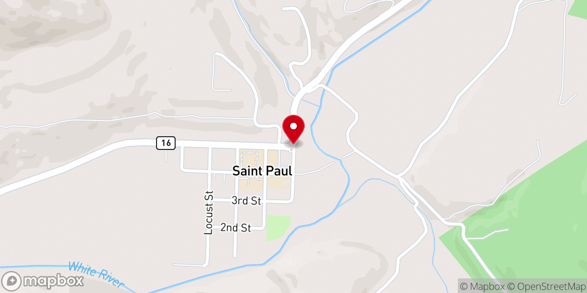 Map showing location of St Paul