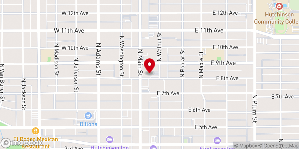 Map showing location of First Baptist Church
