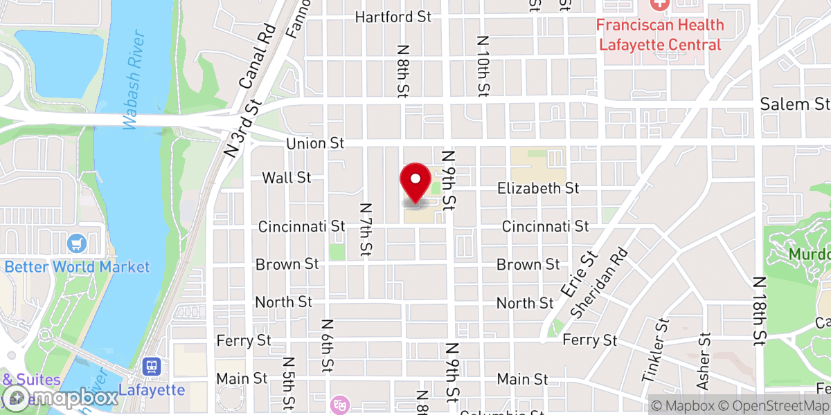 Map showing location of St James Lutheran Church
