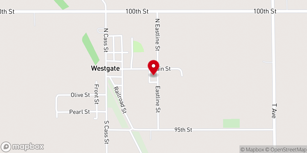 Map showing location of Saint Peters Lutheran Church