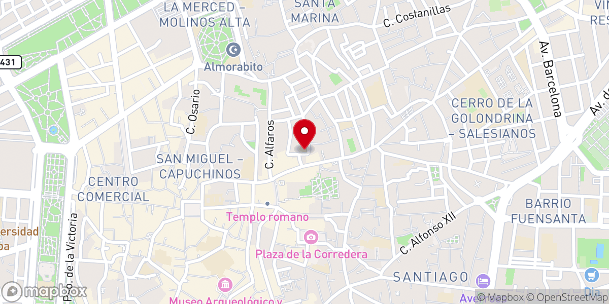 Map showing location of Convento Santa Marta