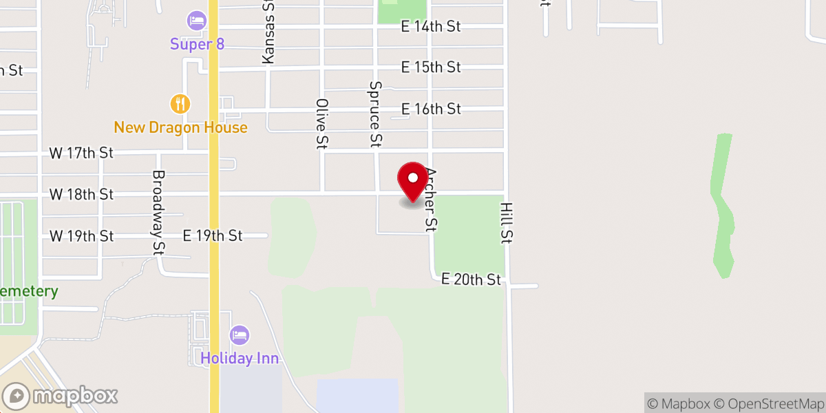 Map showing location of Faith Baptist Church