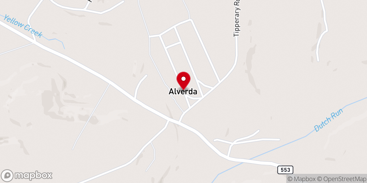 Map showing location of Alverda