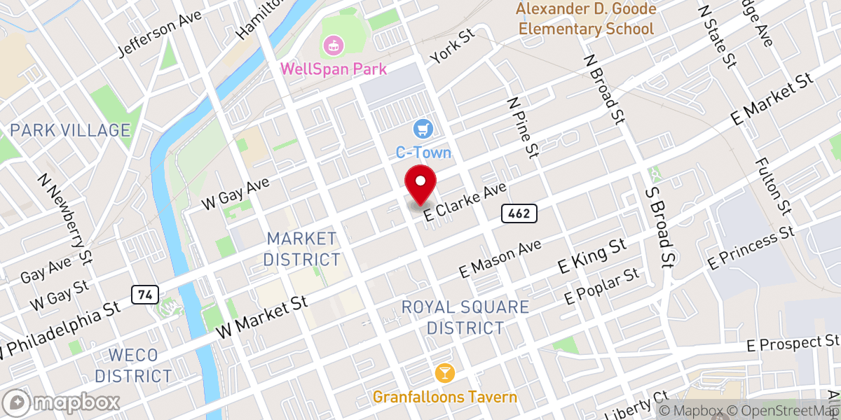 Map showing location of First Moravian Church