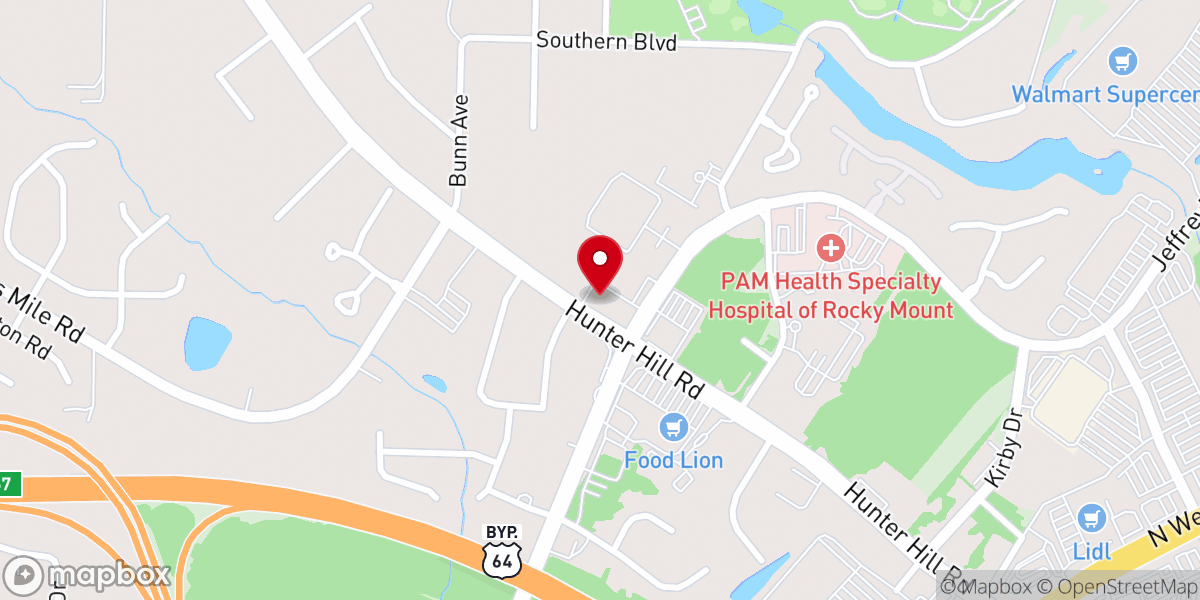 Map showing location of Rocky Mount Church of the Nazarene