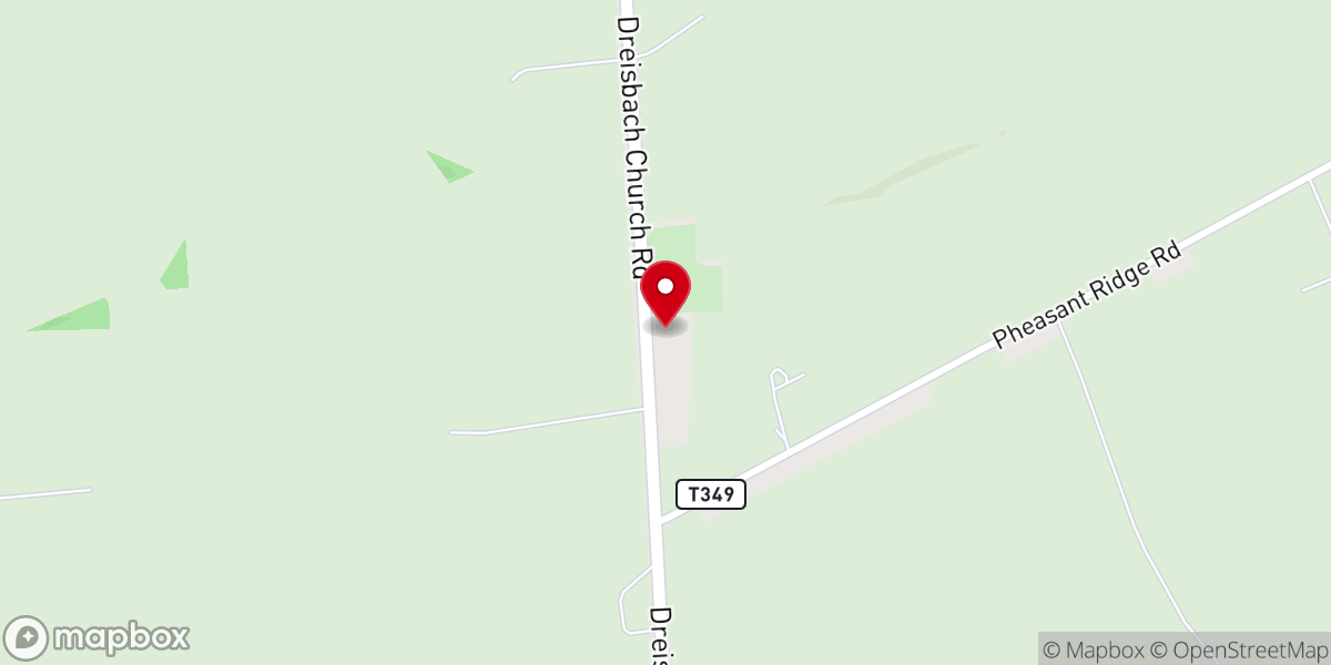 Map showing location of Dreisbach Church