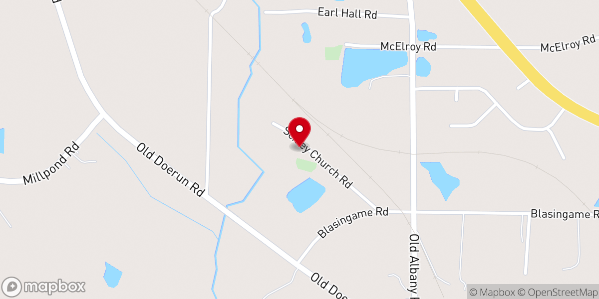 Map showing location of Schley Church