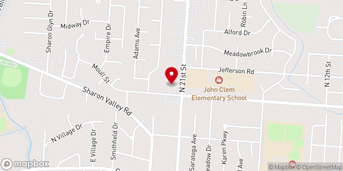 Map showing location of Grace Life Church of Newark Ohio