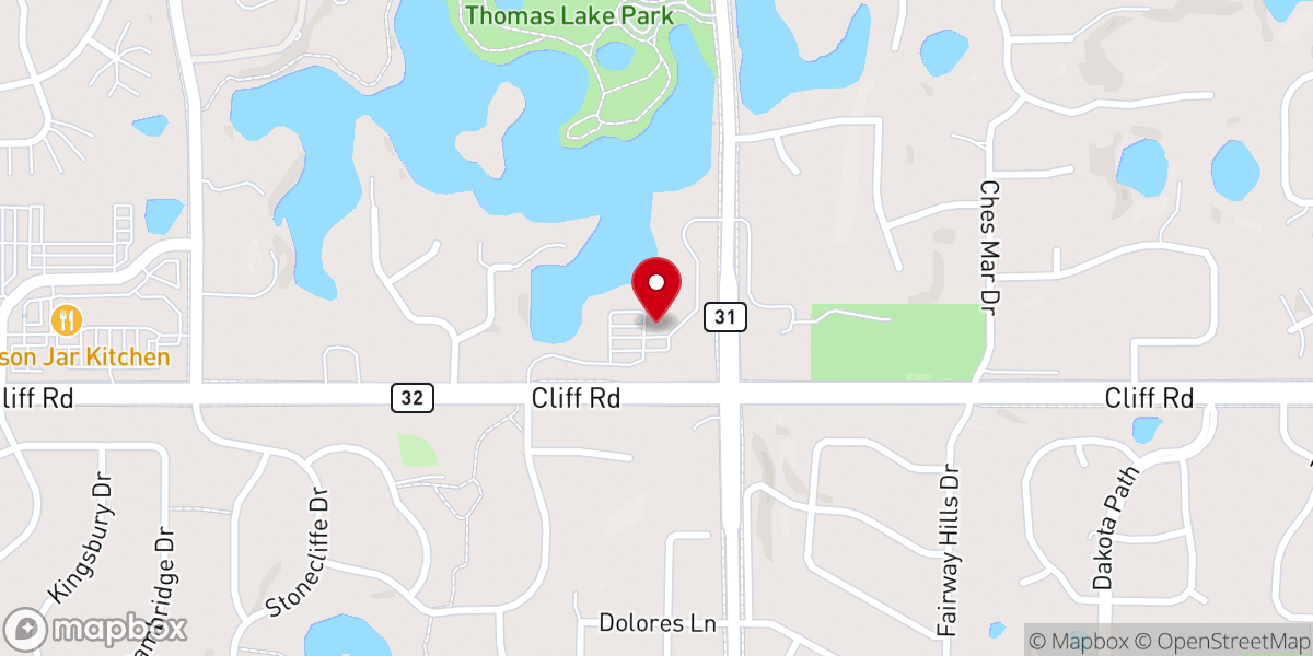 Map showing location of Easter Lutheran Church