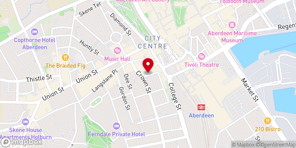 Map showing location of Crown Terrace Baptist Church