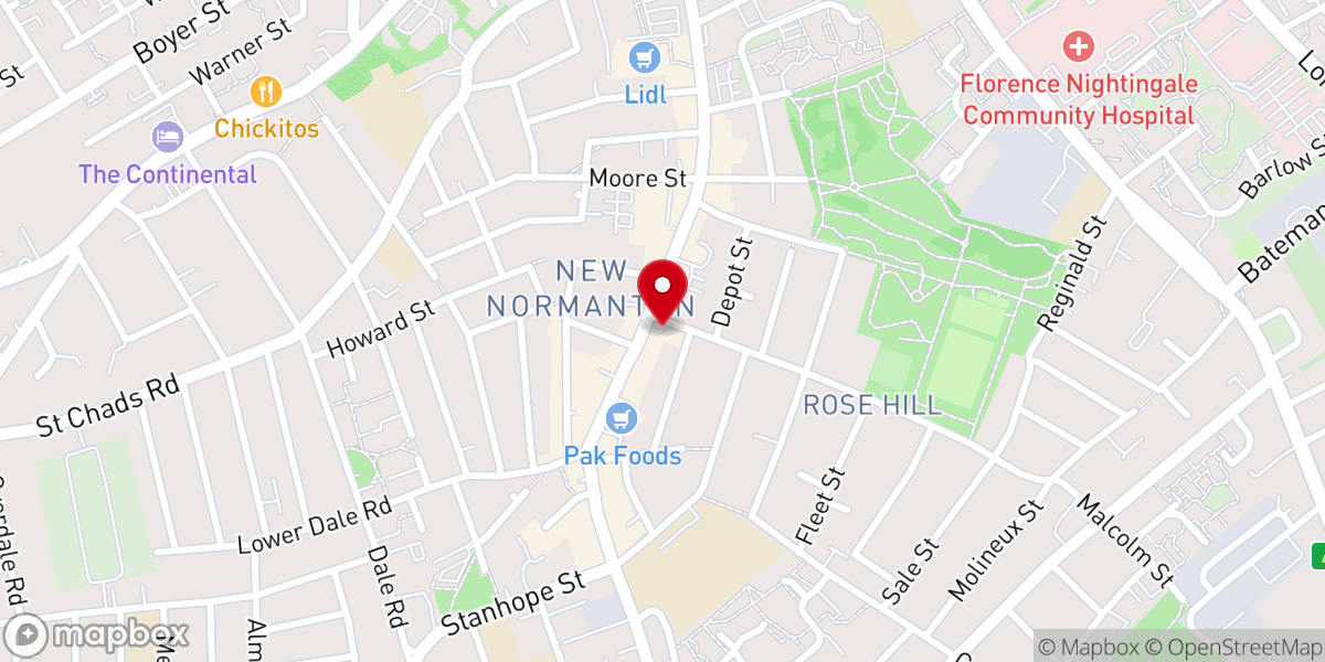 Map showing location of New Life Church