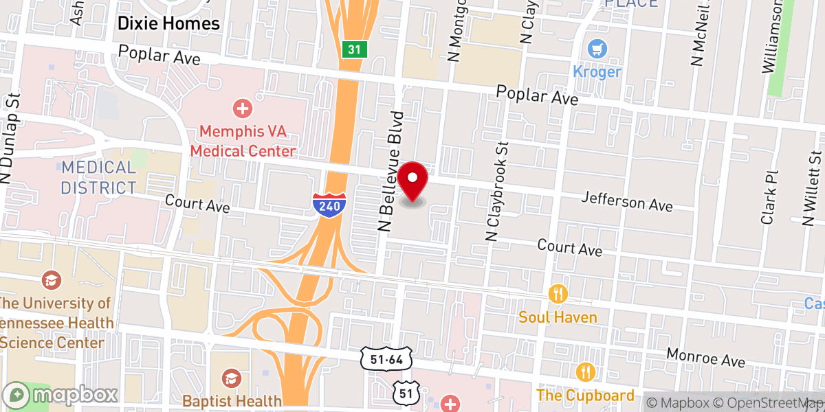 Map showing location of Westlake Church