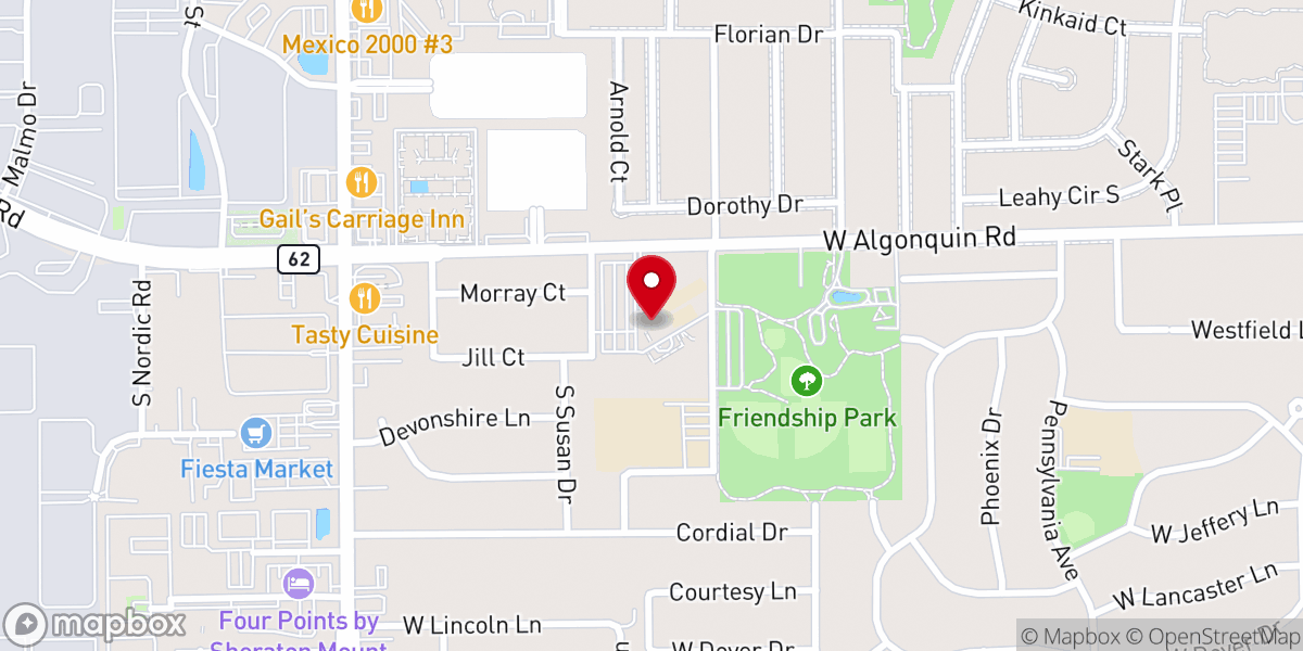 Map showing location of St. Zachary Parish in Des Plaines