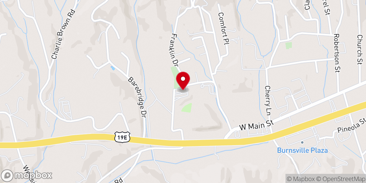 Map showing location of West Burnsville Baptist Church