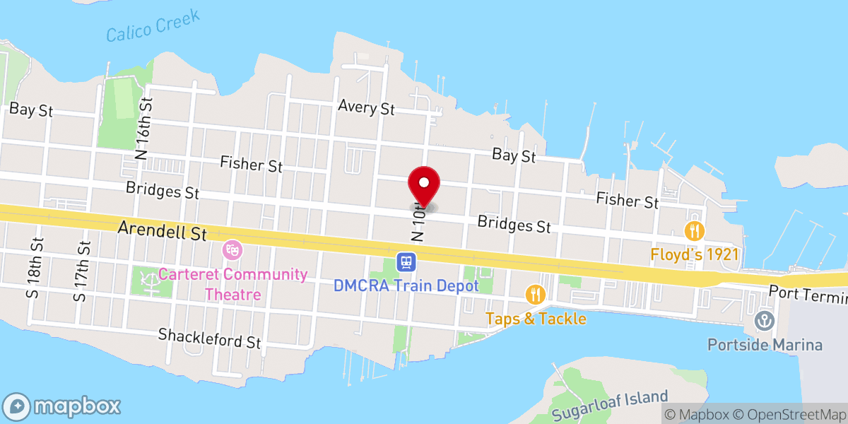 Map showing location of The Beaufort Original Freewill Baptist Church