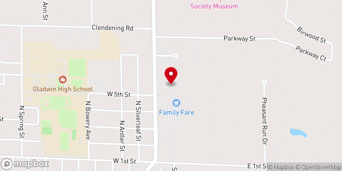 Map showing location of Free Methodist Church