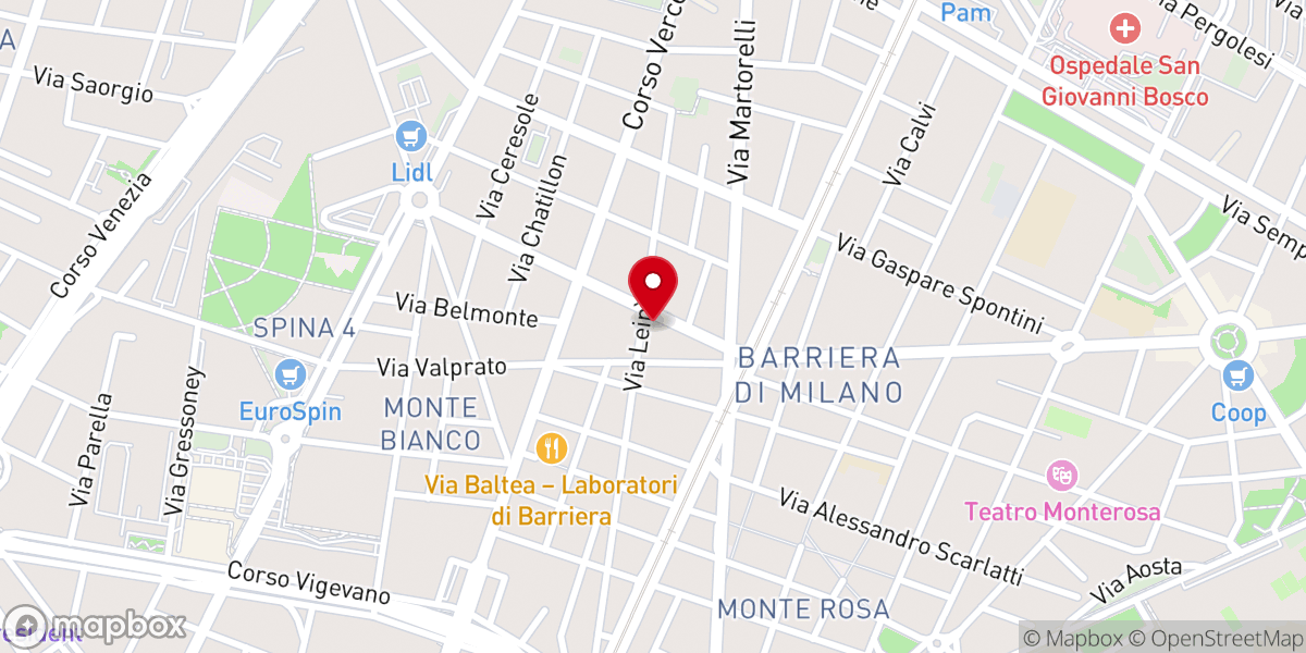 Map showing location of Radio Evangelo Piemonte