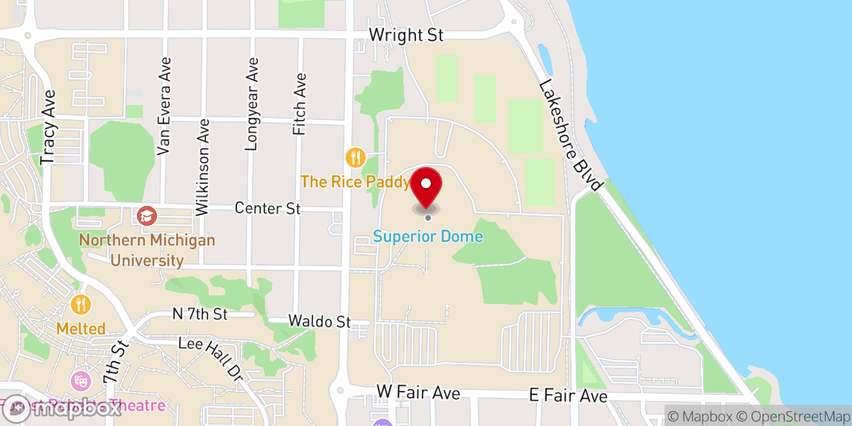 Map showing location of Superior Dome