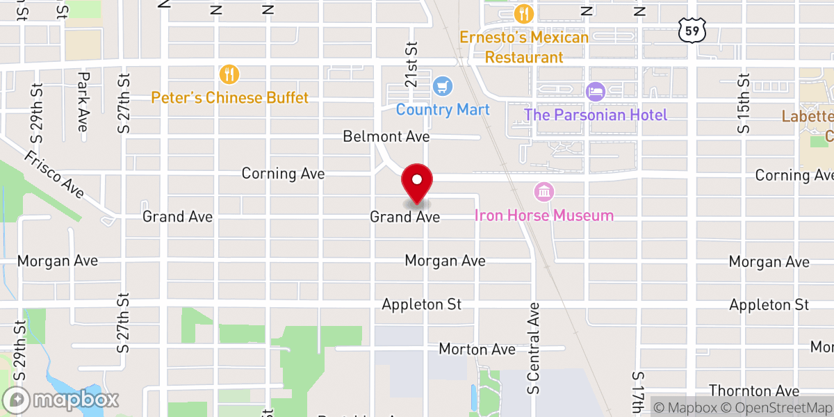 Map showing location of New Hope Baptist Church