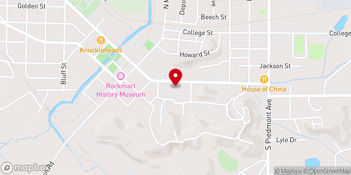Map showing location of First Baptist Church of Rockmart