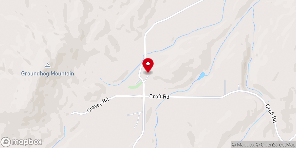 Map showing location of Beaty's Chapel Baptist Church