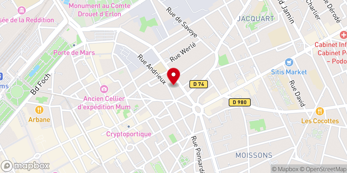 Map showing location of Église Protestante Unie de Reims - Epernay