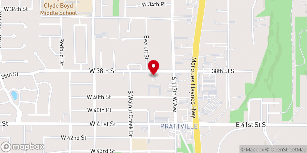 Map showing location of 38th Street Church of Christ